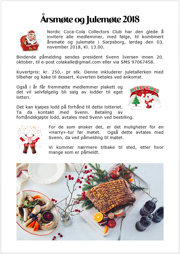 Årsmøte og julemøte 2018